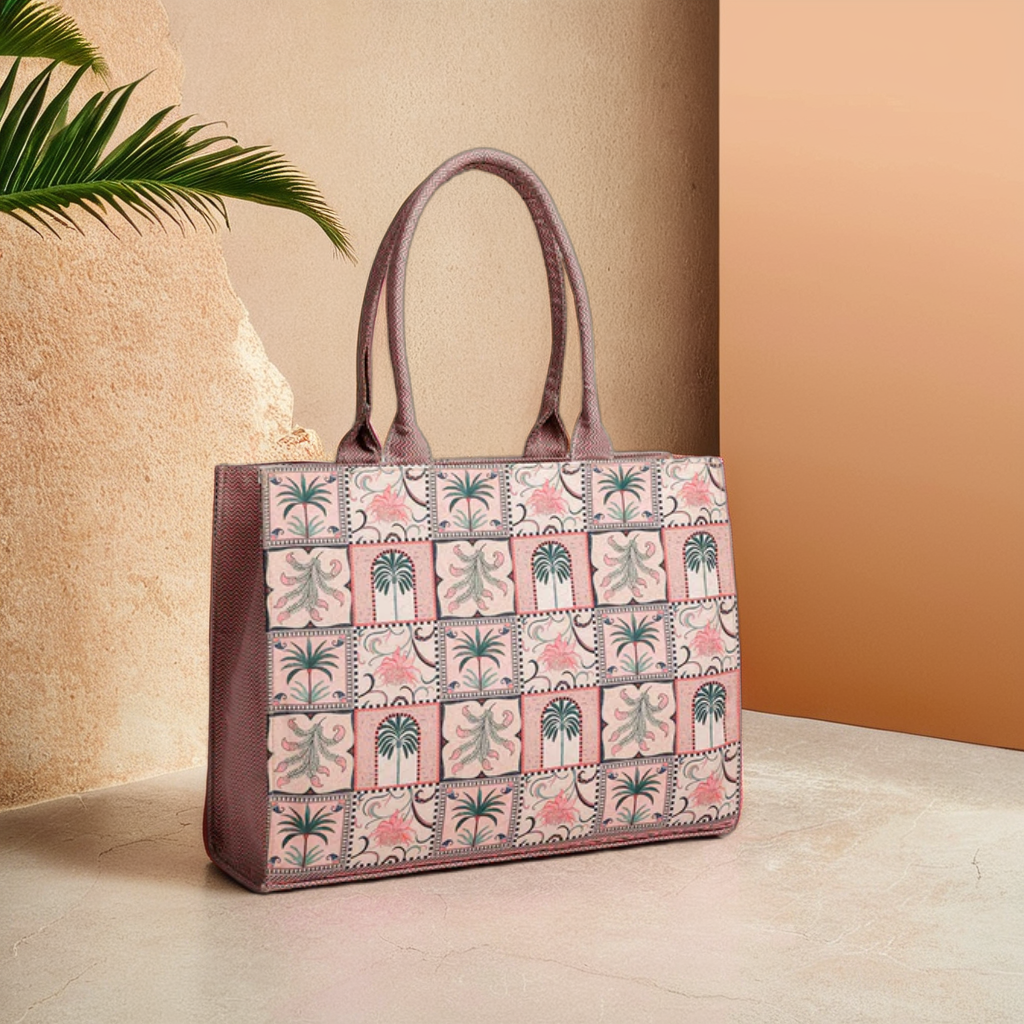 Palm tree canvas totebag