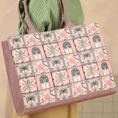 Palm tree canvas totebag